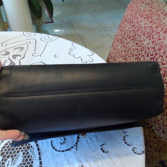 Lanvin Black Quilted/Smooth Leather Shoulder Bag w/ Gunmetal Chain Detail - Picture 8 of 16